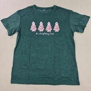 Oh Christmas Tree Graphic T-Shirt Green XL Holiday Tee